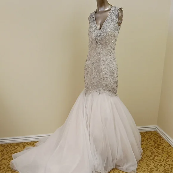 white christmas dresses Allure Bridal Gown F241L, Size 6, Ivory/Champagne – KasiasBridalOutlet main image 0